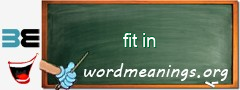 WordMeaning blackboard for fit in